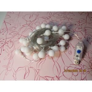 White Decorative String Lights - USB Plug